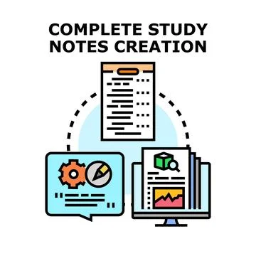 Creating study notes for effective learning and education イラスト素材