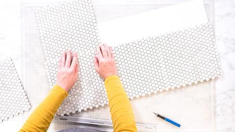 Creating a Stylish Backsplash with Peel and Stick Tiles Stock Photos