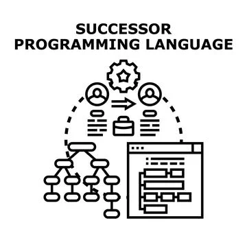 Creating successor programming language concept for digital development Stock-Illustration