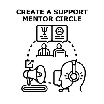 Creating a support mentor circle and psychological consultation Stock Illustration