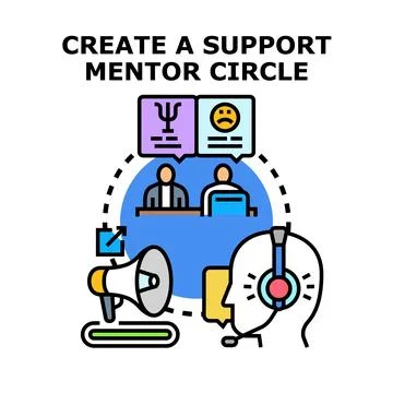 Creating a support mentor circle and psychological consultation Stock Illustration