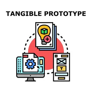 Creating tangible prototype from idea to digital product Stock Illustration