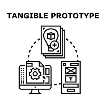 Creating tangible prototype from idea to digital product Stock Illustration