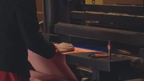 Creating textiles in a traditional weaving workshop in Vietnam Vídeos de archivo 308836176