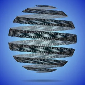 Creating a tire trace sphere Stock Illustration
