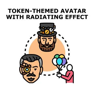 Creating token themed avatar of modern man Stock Illustration