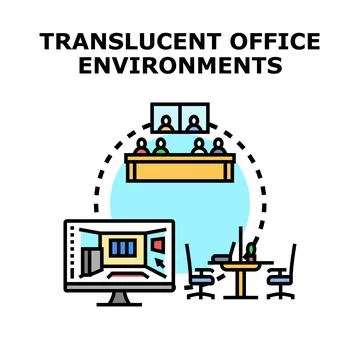 Creating translucent office environments and modern workspace design Stock Illustration