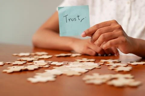 Creating trust in collaborative workspaces close-up perspectives of engagin.. Foto stock