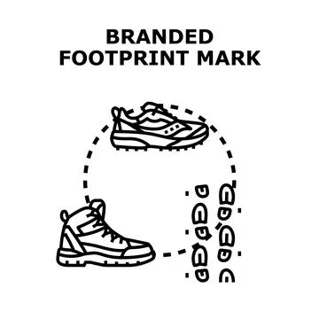Creating a unique path with distinct footwear imprints Stock Illustration