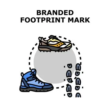 Creating a unique path with distinct footwear imprints Иллюстрация