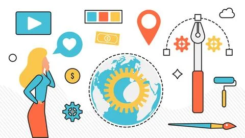 Creating valuable design Stock Illustration