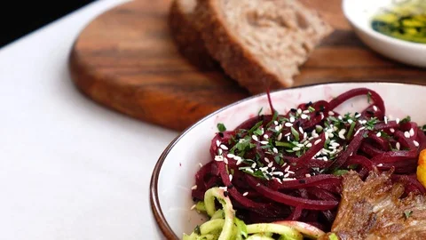 Creating vegetarian dish Stock Footage 100267131