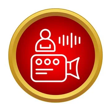 Creating video content and sound recording icon Stock Illustration