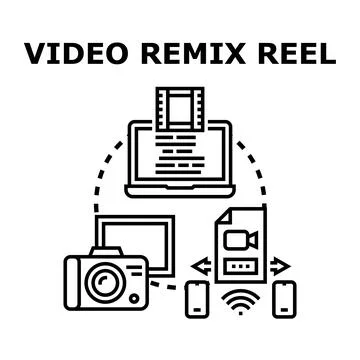 Creating video content remix reel concept vector イラスト素材