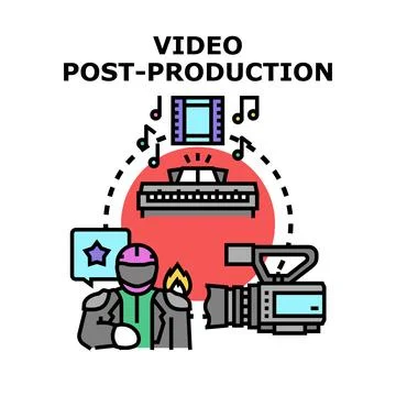 Creating video post production with sound and editing elements Stock Illustration