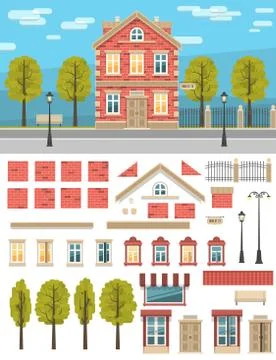 Creating a vintage house Stock Illustration