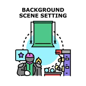 Creating a virtual background scene setting concept Stock Illustration