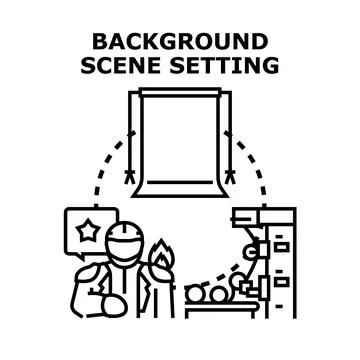 Creating a virtual background scene setting concept Stock Illustration