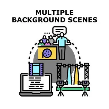 Creating virtual media content for various scene backdrops Stock Illustration