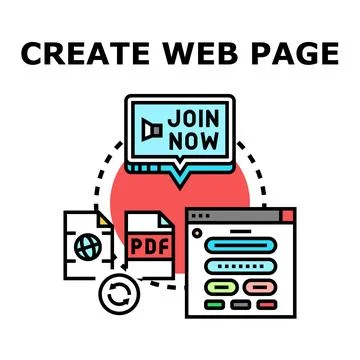 Creating web page content and online interface development Ilustração Stock