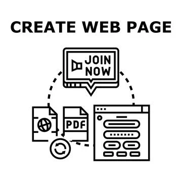 Creating web page content and online interface development Stock Illustration