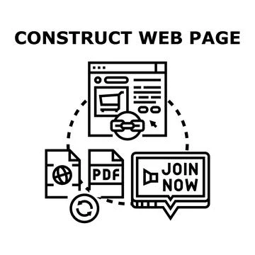 Creating web page content building online experience 스톡 일러스트