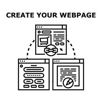 Creating web page content for online presence Stock Illustration