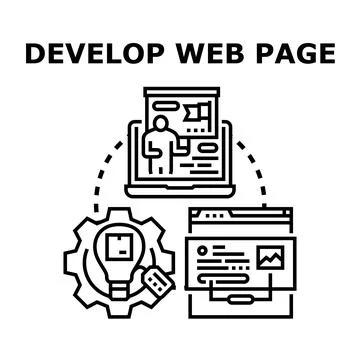 Creating web page development strategy and optimization processes Illustrazione stock