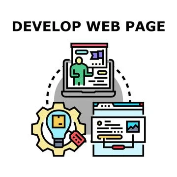 Creating web page development strategy and optimization processes Stock Illustration