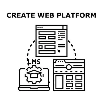Creating web platform system for online education and learning Stock Illustration