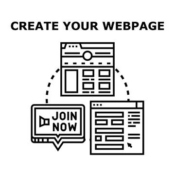 Creating webpage design and website development concept Illustrazione stock