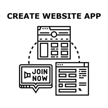 Creating website and application development concept イラスト素材