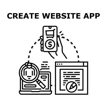 Creating website and mobile app development concept イラスト素材