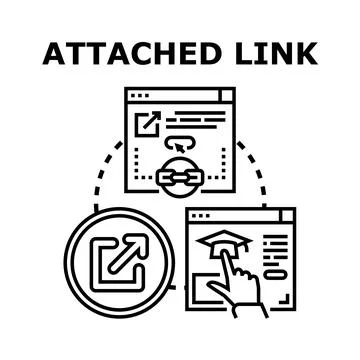 Creating website attachment links for online education resources Stock Illustration