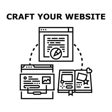 Creating website content and developing web page Stock Illustration