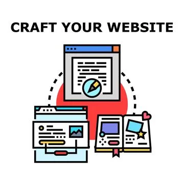 Creating website content and developing web page Stock Illustration
