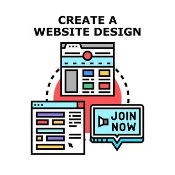 Creating website design and interface development concept Stock Illustration