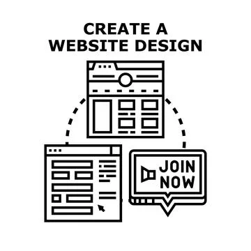 Creating website design and interface development concept Stockillustratie