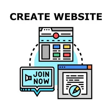 Creating website digital platform online presence concept Illustrazione stock