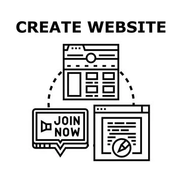 Creating website digital platform online presence concept Stock Illustration