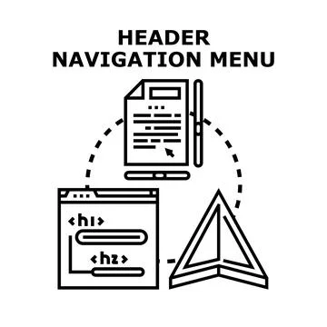 Creating website header navigation menu vector concept Stock Illustration