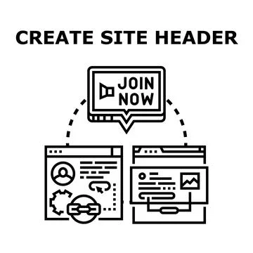 Creating website header for online advertisement campaign Stockillustratie