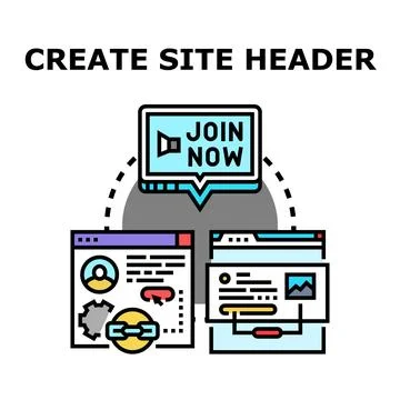 Creating website header for online advertisement campaign Stock Illustration