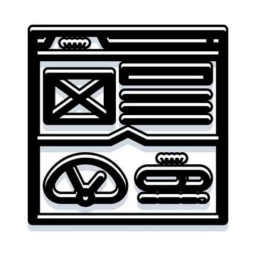 Creating website interface layout with mail and settings elements イラスト素材
