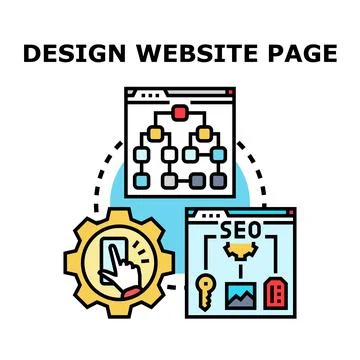 Creating website page structure and seo optimization process 库存插图