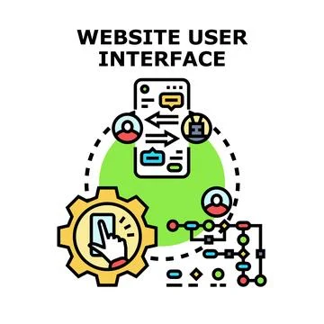 Creating website user interface for digital interaction Stock Illustration