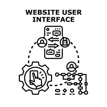 Creating website user interface for digital interaction Ilustração Stock