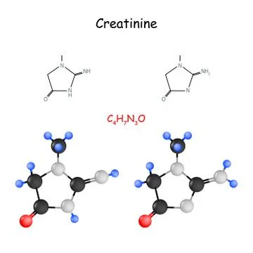 Creatinine. Chemical structural formula Stock Illustration