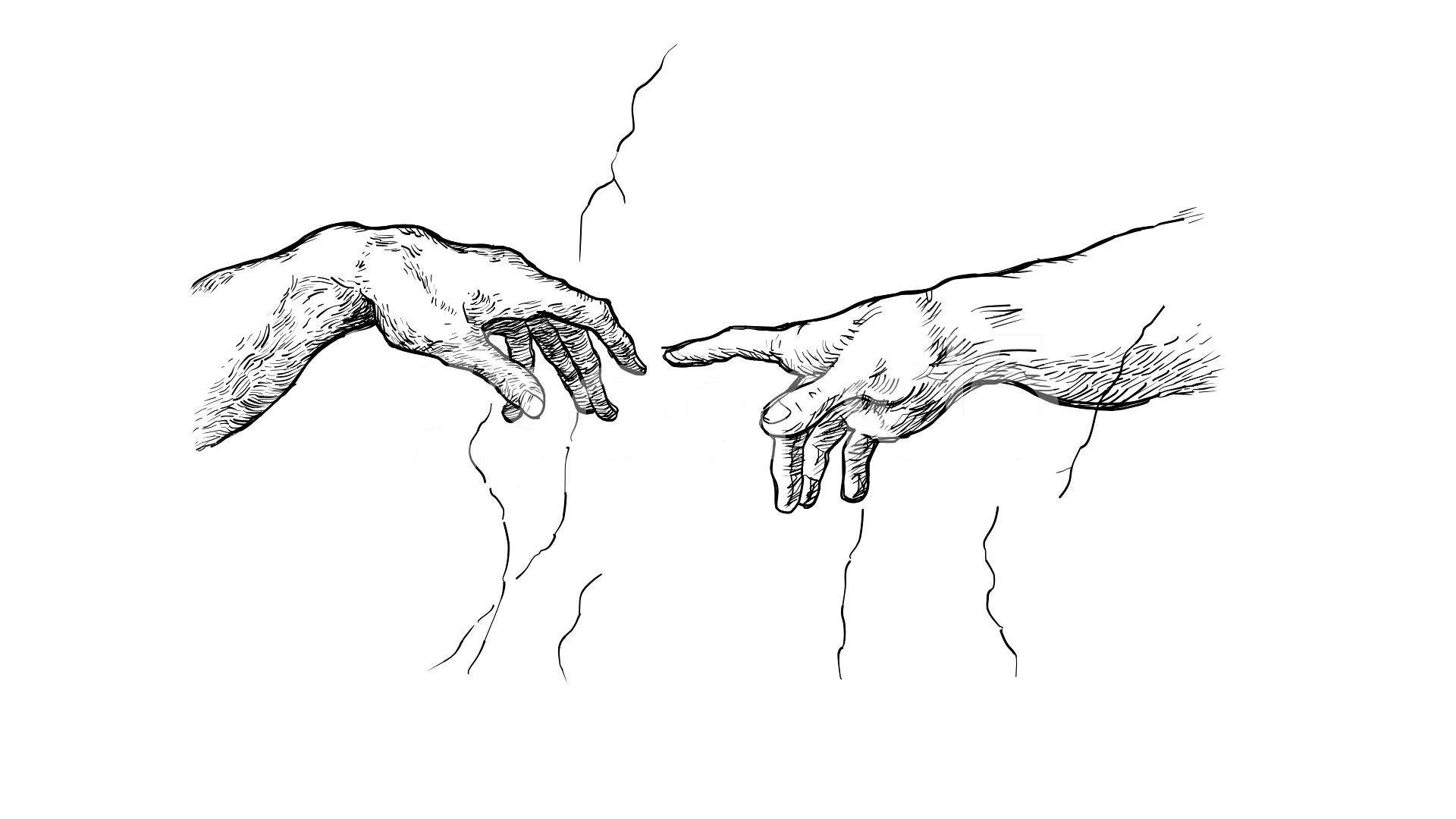 Creation Of Adam Hand Drawn. Vetcor Illustration by doomko | GraphicRiver