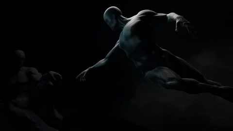 Creation of Adam in 3d, the creator and the creation, Video stock 241771834